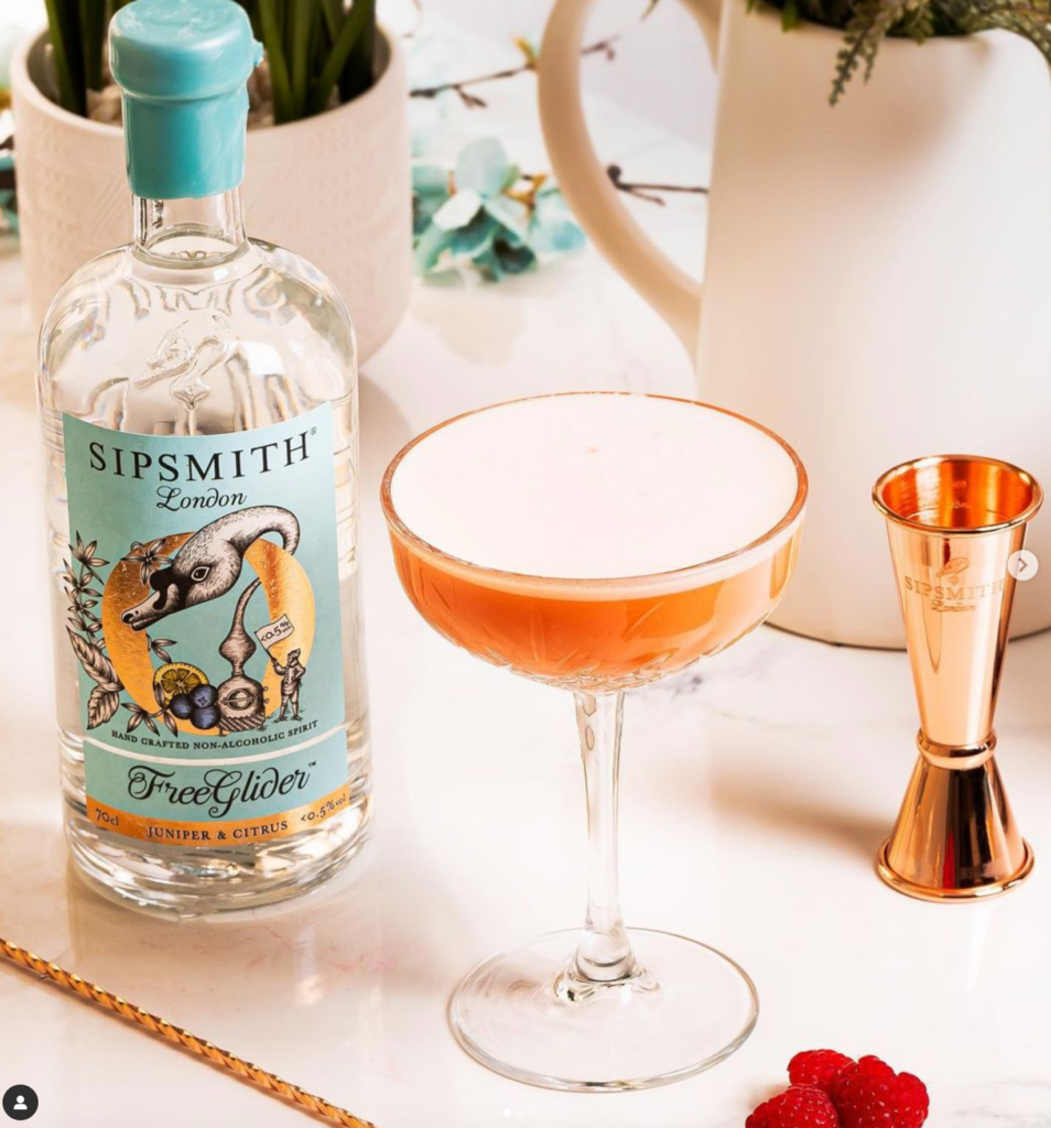 Sipsmith Freeglider Clover Club Cocktail